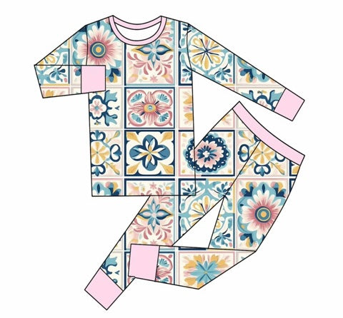 •Pre-Order• Mediterranean Long Sleeve Pajama Set
