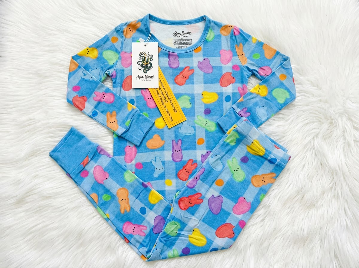 Peep Check Long Sleeve Pajama Set